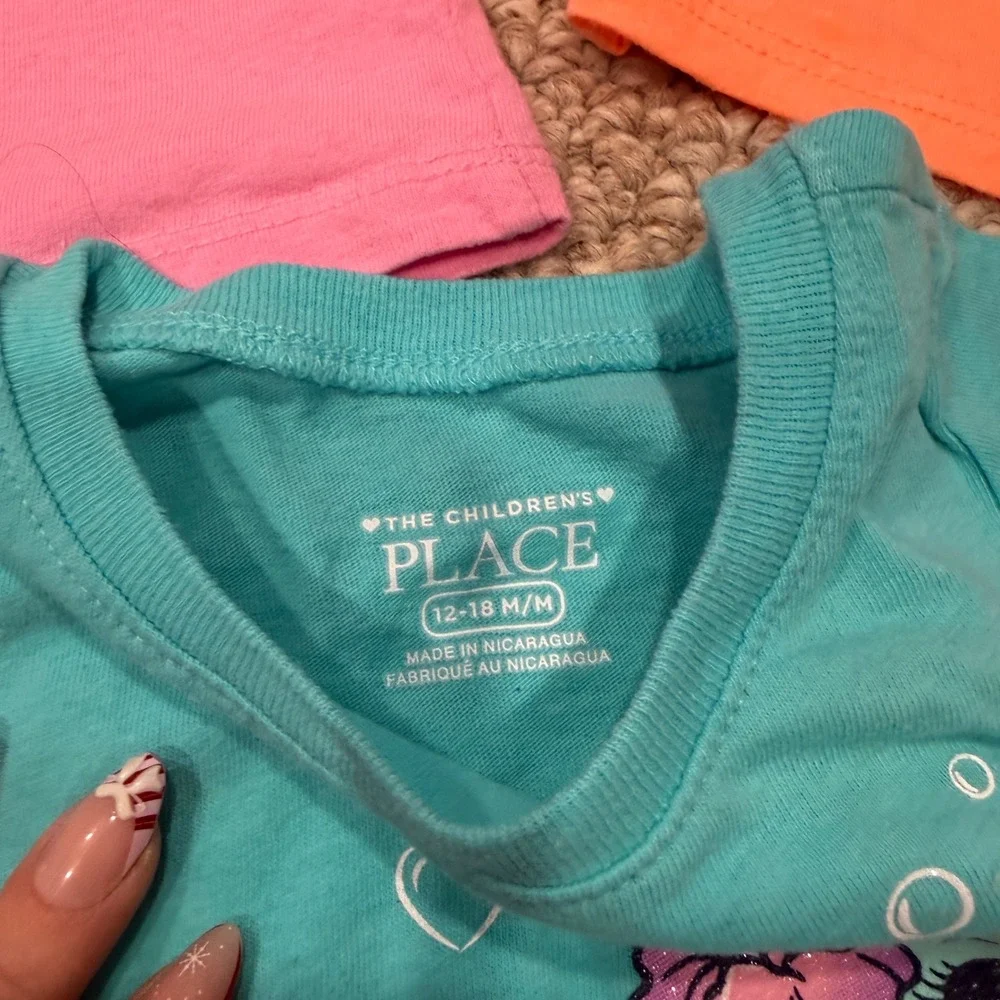 Childrens Place Toddler Girls Size 12-18 Months‎ 3 Pcs T Shirts